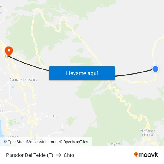 Parador Del Teide  (T) to Chío map