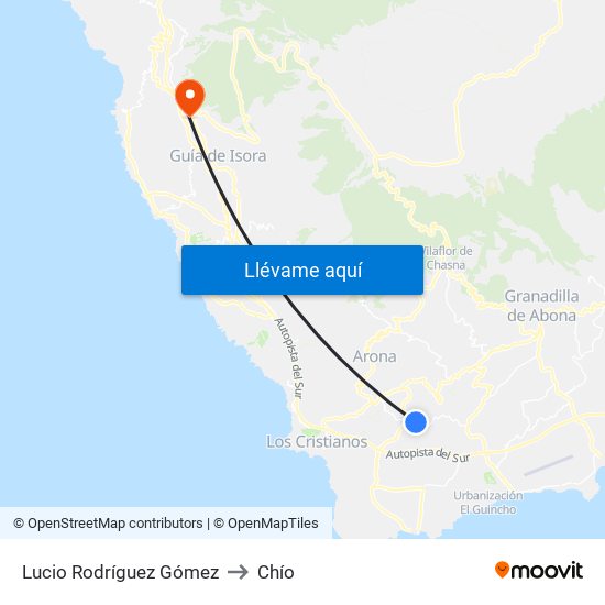 Lucio Rodríguez Gómez to Chío map