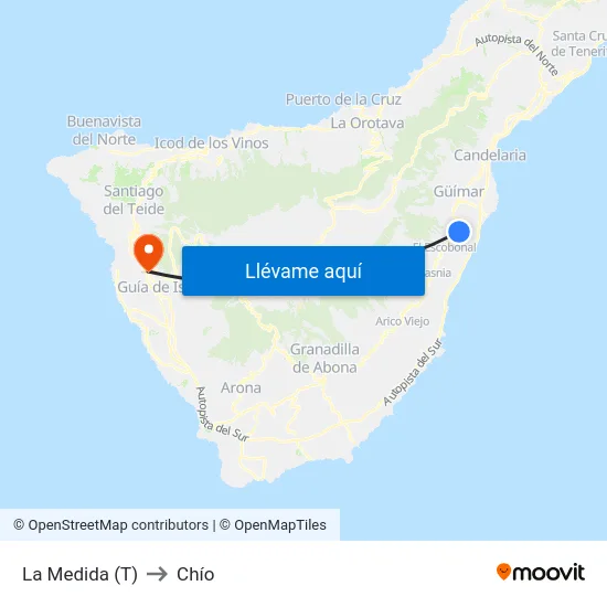 La Medida (T) to Chío map