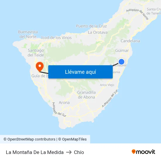 La Montaña De La Medida to Chío map