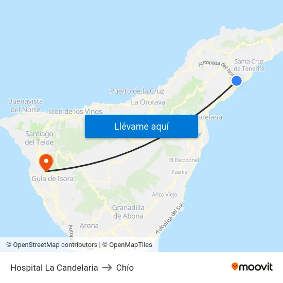 Hospital La Candelaria to Chío map