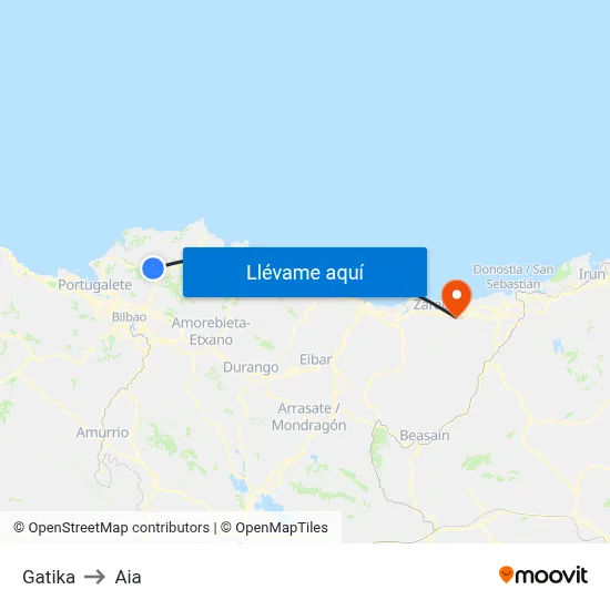 Gatika to Aia map