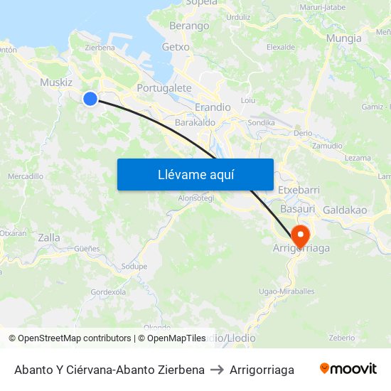 Abanto Y Ciérvana-Abanto Zierbena to Arrigorriaga map
