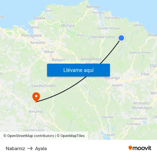 Nabarniz to Ayala map