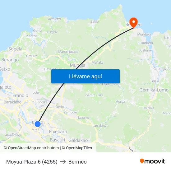 Moyua Plaza 6 (4255) to Bermeo map