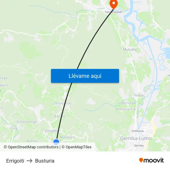 Errigoiti to Busturia map