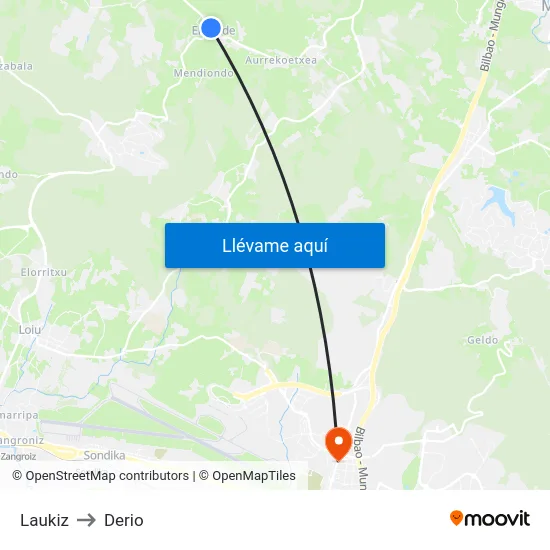 Laukiz to Derio map