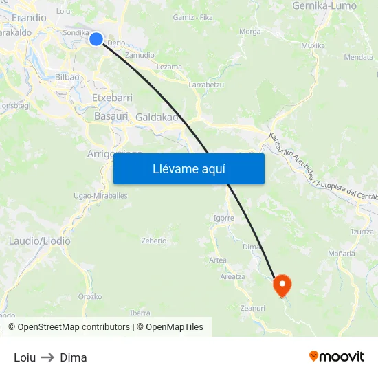 Loiu to Dima map