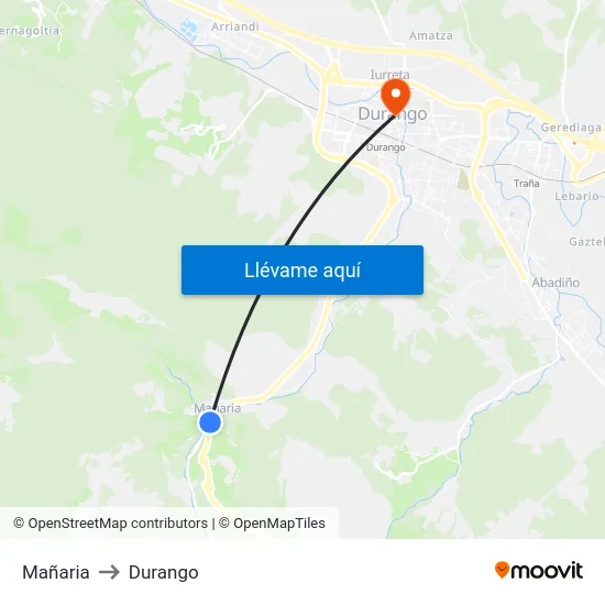 Mañaria to Durango map