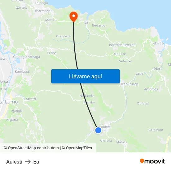 Aulesti to Ea map