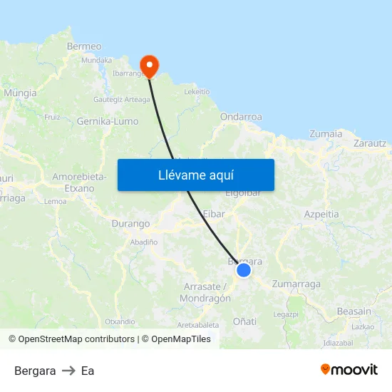 Bergara to Ea map