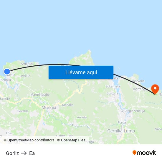 Gorliz to Ea map