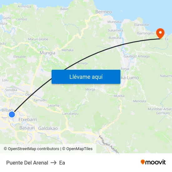 Puente Del Arenal to Ea map