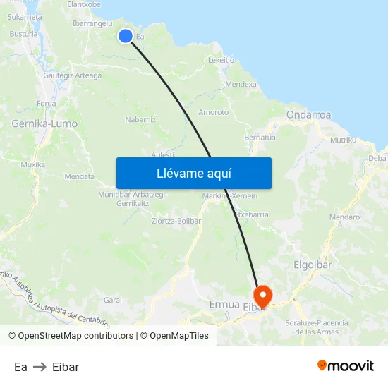 Ea to Eibar map