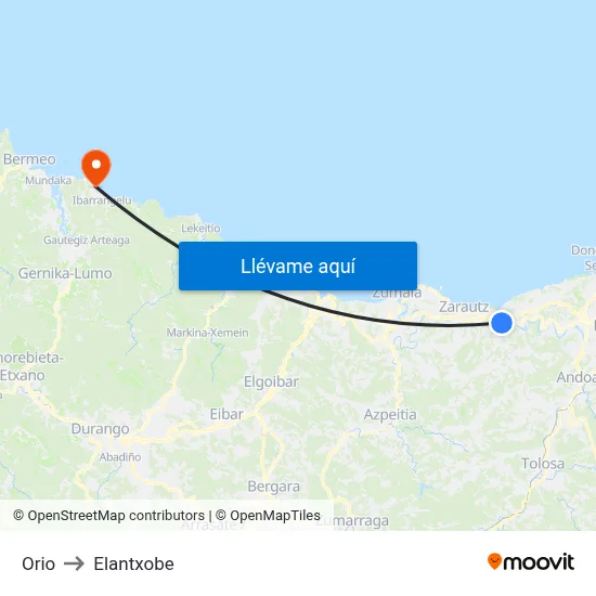 Orio to Elantxobe map