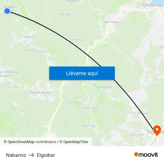 Nabarniz to Elgoibar map