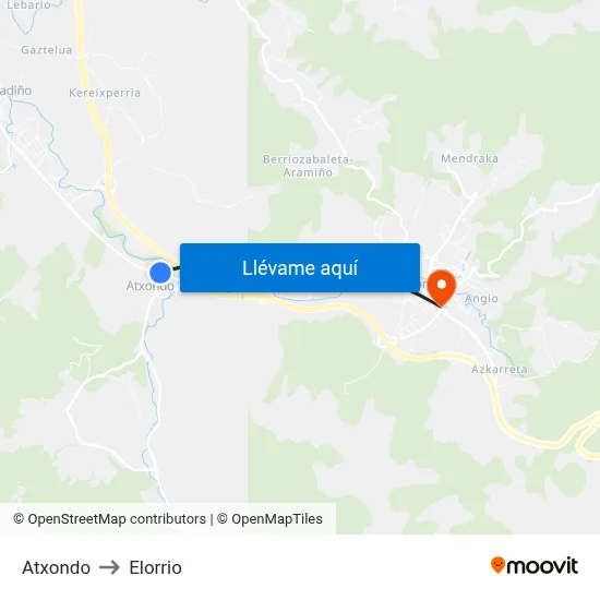 Atxondo to Elorrio map