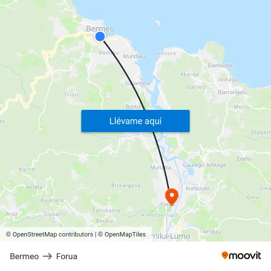Bermeo to Forua map