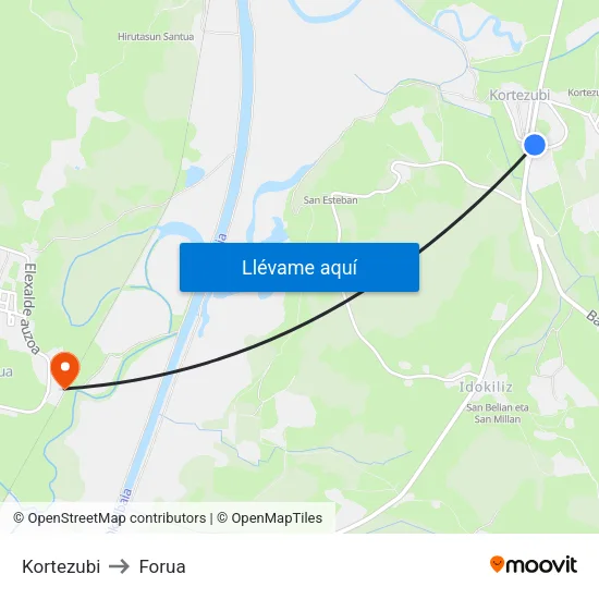 Kortezubi to Forua map