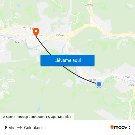 Bedia to Galdakao map