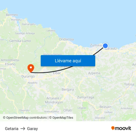 Getaria to Garay map