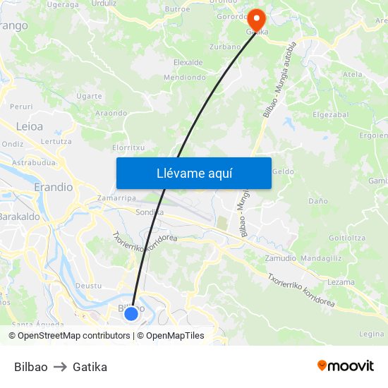 Bilbao to Gatika map