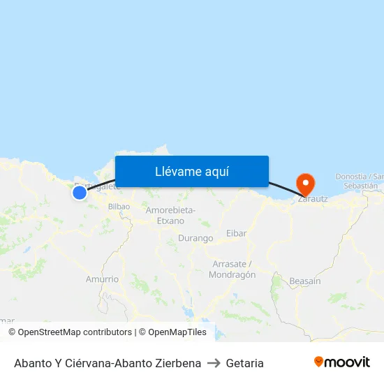 Abanto Y Ciérvana-Abanto Zierbena to Getaria map