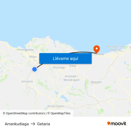 Arrankudiaga to Getaria map