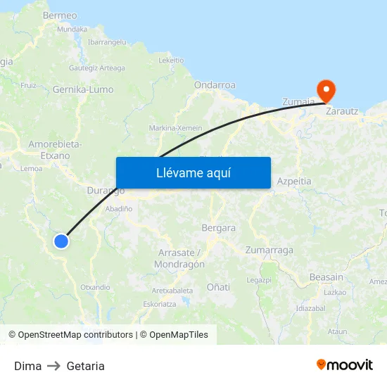 Dima to Getaria map
