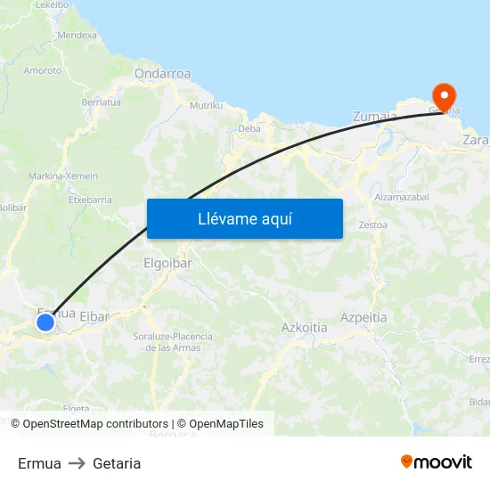 Ermua to Getaria map