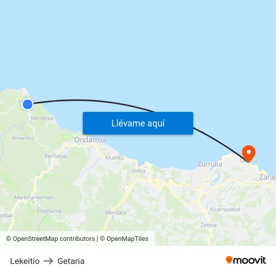 Lekeitio to Getaria map