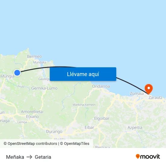 Meñaka to Getaria map