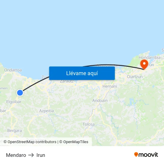 Mendaro to Irun map
