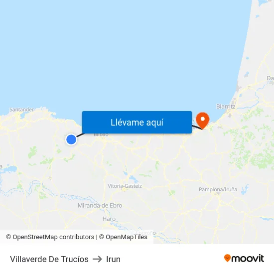 Villaverde De Trucíos to Irun map