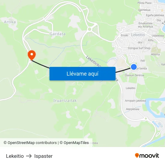Lekeitio to Ispaster map