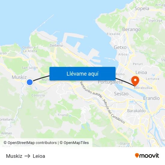 Muskiz to Leioa map