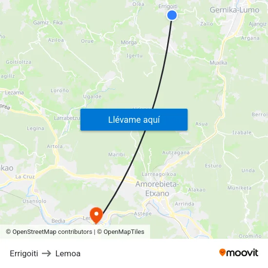 Errigoiti to Lemoa map