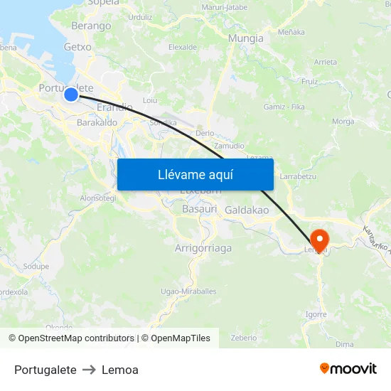 Portugalete to Lemoa map