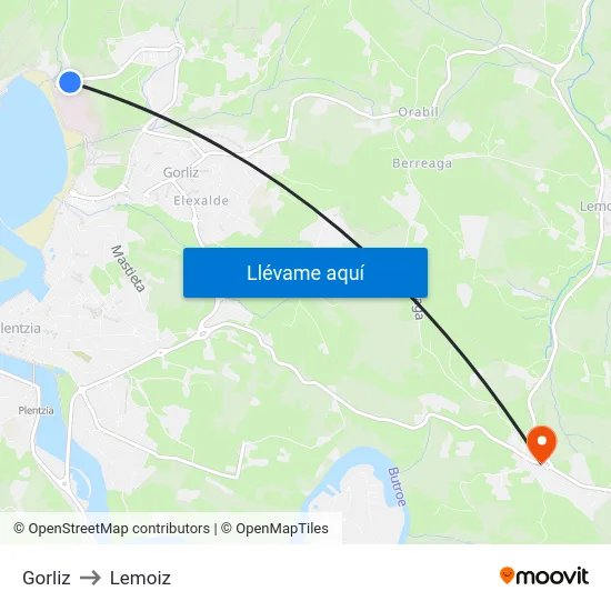 Gorliz to Lemoiz map