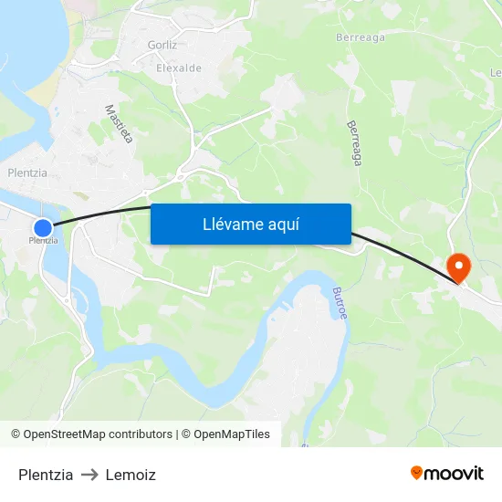 Plentzia to Lemoiz map