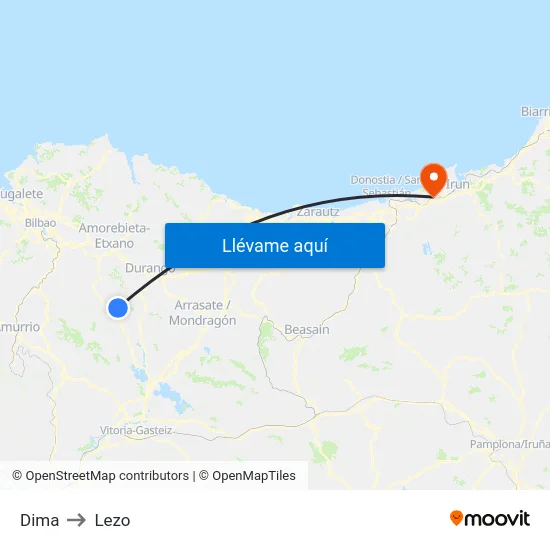 Dima to Lezo map