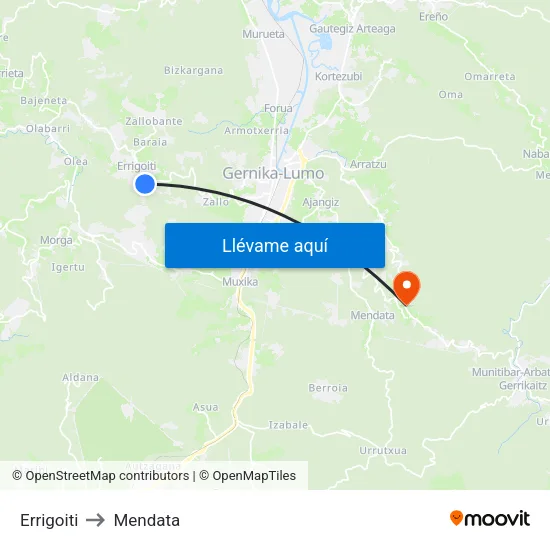 Errigoiti to Mendata map