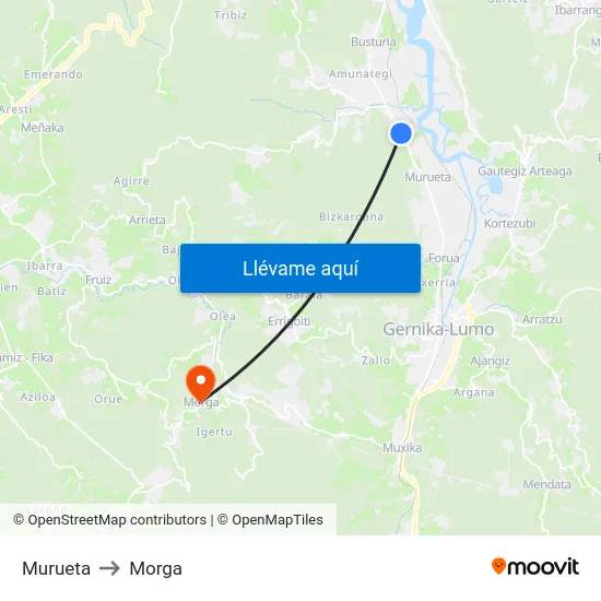 Murueta to Morga map