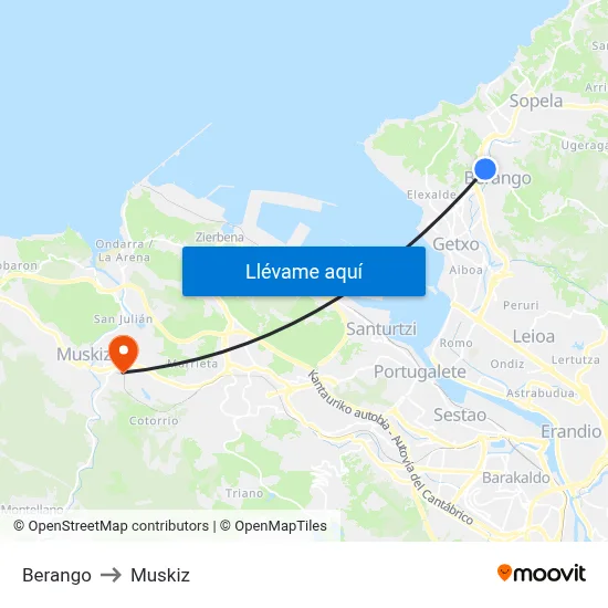 Berango to Muskiz map