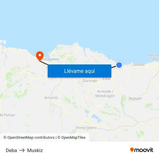 Deba to Muskiz map