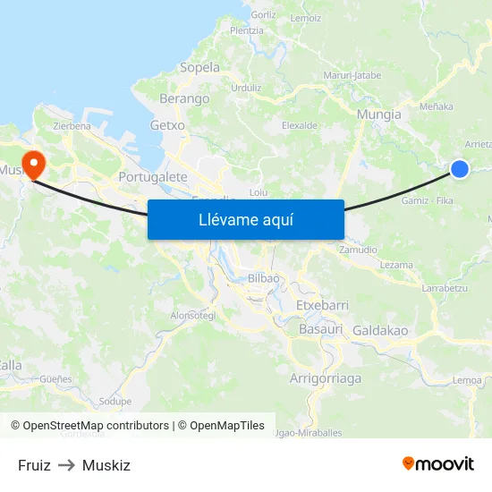 Fruiz to Muskiz map