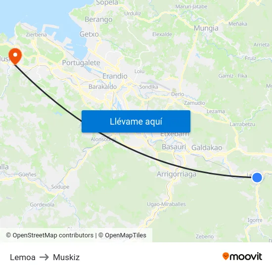 Lemoa to Muskiz map