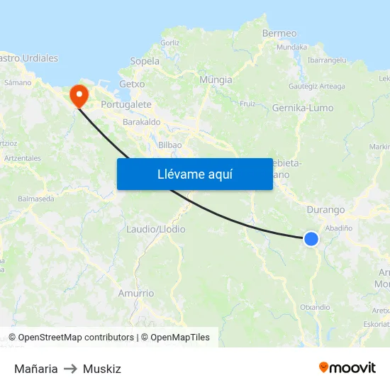 Mañaria to Muskiz map