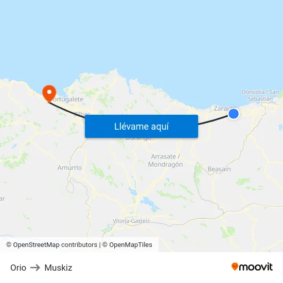 Orio to Muskiz map