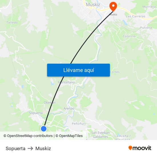 Sopuerta to Muskiz map